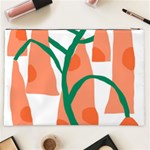 Portraits Plants Carrot Polka Dots Orange Green Cosmetic Bag (XXL)  Back