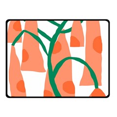 Portraits Plants Carrot Polka Dots Orange Green Double Sided Fleece Blanket (small) 