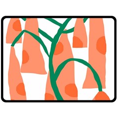 Portraits Plants Carrot Polka Dots Orange Green Double Sided Fleece Blanket (large)  by Mariart