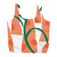 Portraits Plants Carrot Polka Dots Orange Green Full Print Recycle Bags (l)  by Mariart