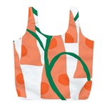 Portraits Plants Carrot Polka Dots Orange Green Full Print Recycle Bags (L)  Back