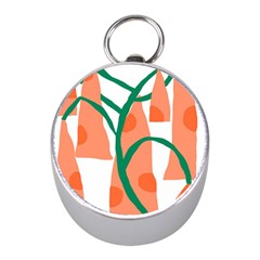 Portraits Plants Carrot Polka Dots Orange Green Mini Silver Compasses by Mariart