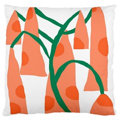 Portraits Plants Carrot Polka Dots Orange Green Standard Flano Cushion Case (two Sides)