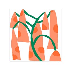 Portraits Plants Carrot Polka Dots Orange Green Small Satin Scarf (square)