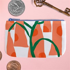 Portraits Plants Carrot Polka Dots Orange Green Large Coin Purse