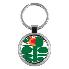 Portraits Plants Sunflower Green Orange Flower Key Chains (round) 