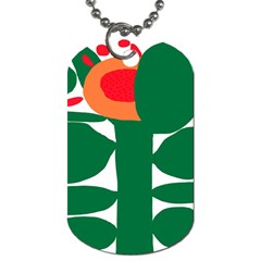 Portraits Plants Sunflower Green Orange Flower Dog Tag (one Side) by Mariart