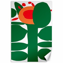 Portraits Plants Sunflower Green Orange Flower Canvas 24  X 36  by Mariart