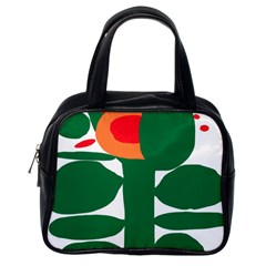 Portraits Plants Sunflower Green Orange Flower Classic Handbags (one Side) by Mariart