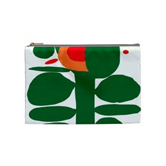 Portraits Plants Sunflower Green Orange Flower Cosmetic Bag (medium)  by Mariart