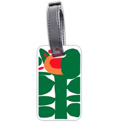 Portraits Plants Sunflower Green Orange Flower Luggage Tags (one Side)  by Mariart