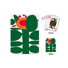 Portraits Plants Sunflower Green Orange Flower Playing Cards (mini) 