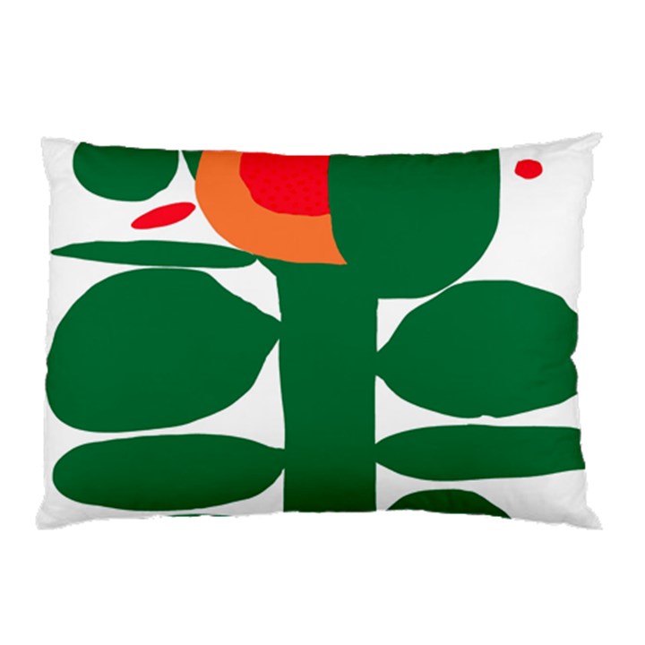 Portraits Plants Sunflower Green Orange Flower Pillow Case (Two Sides)