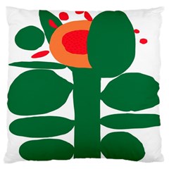 Portraits Plants Sunflower Green Orange Flower Standard Flano Cushion Case (one Side)