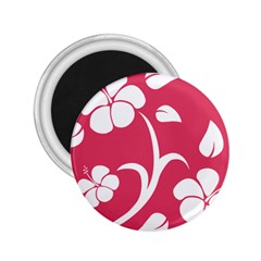 Pink Hawaiian Flower White 2 25  Magnets by Mariart