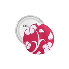 Pink Hawaiian Flower White 1 75  Buttons