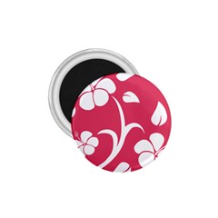 Pink Hawaiian Flower White 1 75  Magnets by Mariart