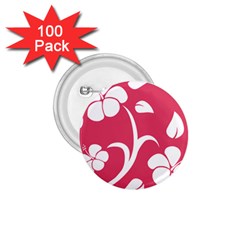 Pink Hawaiian Flower White 1 75  Buttons (100 Pack)  by Mariart