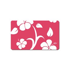 Pink Hawaiian Flower White Magnet (name Card) by Mariart