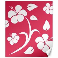 Pink Hawaiian Flower White Canvas 20  X 24   by Mariart