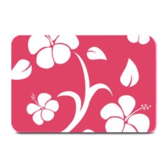 Pink Hawaiian Flower White Plate Mats