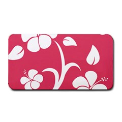 Pink Hawaiian Flower White Medium Bar Mats by Mariart