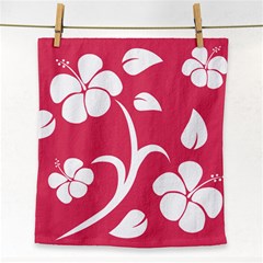 Pink Hawaiian Flower White Face Towel by Mariart