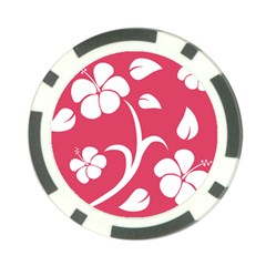 Pink Hawaiian Flower White Poker Chip Card Guard (10 Pack) by Mariart