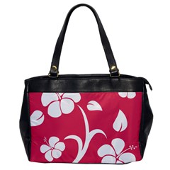 Pink Hawaiian Flower White Office Handbags by Mariart