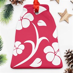 Pink Hawaiian Flower White Bell Ornament (two Sides) by Mariart