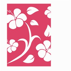 Pink Hawaiian Flower White Large Garden Flag (two Sides)