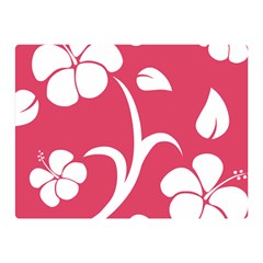 Pink Hawaiian Flower White Double Sided Flano Blanket (mini)  by Mariart