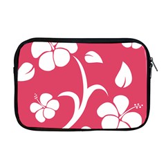 Pink Hawaiian Flower White Apple Macbook Pro 17  Zipper Case by Mariart