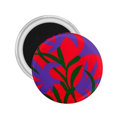 Purple Flower Red Background 2 25  Magnets