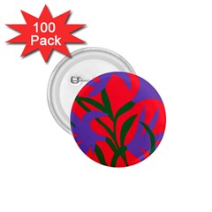 Purple Flower Red Background 1 75  Buttons (100 Pack) 