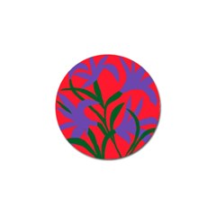 Purple Flower Red Background Golf Ball Marker by Mariart