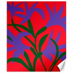 Purple Flower Red Background Canvas 8  X 10 