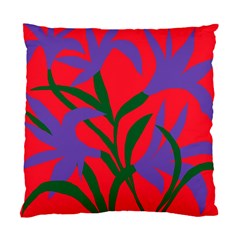 Purple Flower Red Background Standard Cushion Case (two Sides) by Mariart