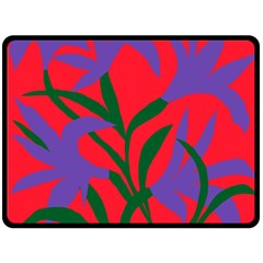 Purple Flower Red Background Fleece Blanket (large)  by Mariart