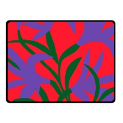 Purple Flower Red Background Fleece Blanket (small) by Mariart