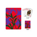 Purple Flower Red Background Playing Cards (Mini)  Back