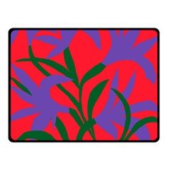 Purple Flower Red Background Double Sided Fleece Blanket (small)  by Mariart