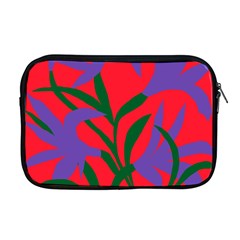 Purple Flower Red Background Apple Macbook Pro 17  Zipper Case