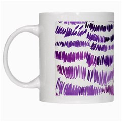 Original Feather Opaque Color Purple White Mugs by Mariart