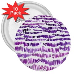 Original Feather Opaque Color Purple 3  Buttons (10 Pack) 