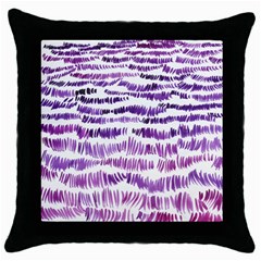 Original Feather Opaque Color Purple Throw Pillow Case (black) by Mariart