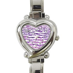 Original Feather Opaque Color Purple Heart Italian Charm Watch by Mariart