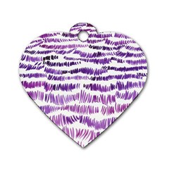 Original Feather Opaque Color Purple Dog Tag Heart (one Side) by Mariart