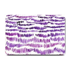 Original Feather Opaque Color Purple Small Doormat  by Mariart