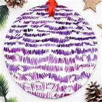 Original Feather Opaque Color Purple Round Filigree Ornament (Two Sides) Front